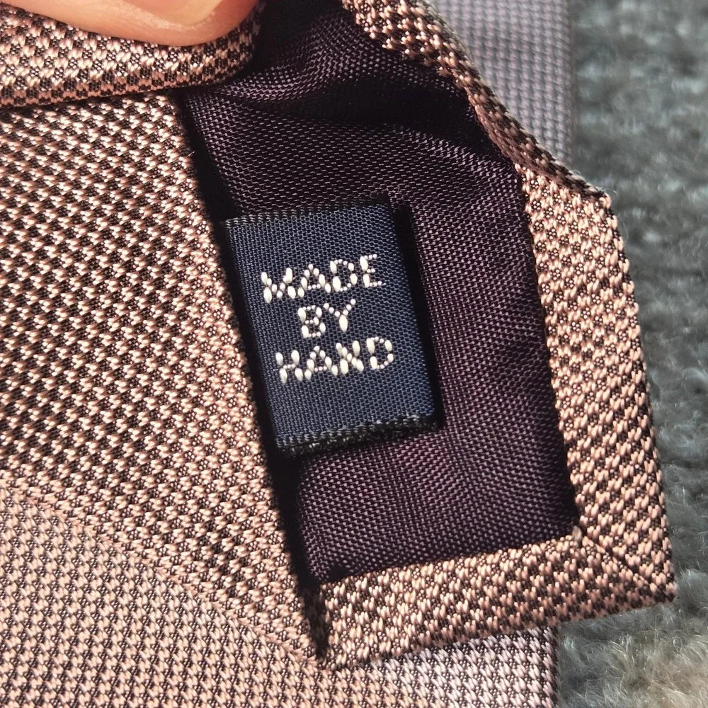 Polo Ralph Lauren Mauve Pink Silk Birdseye Texture Pony Logo Tie Made in USA